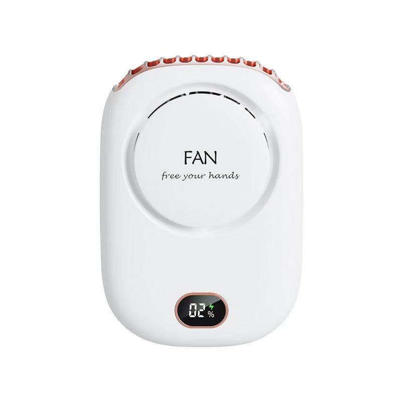 Digital Display Rechargeable Neck Hanging Fan - Yorkn Inc✅