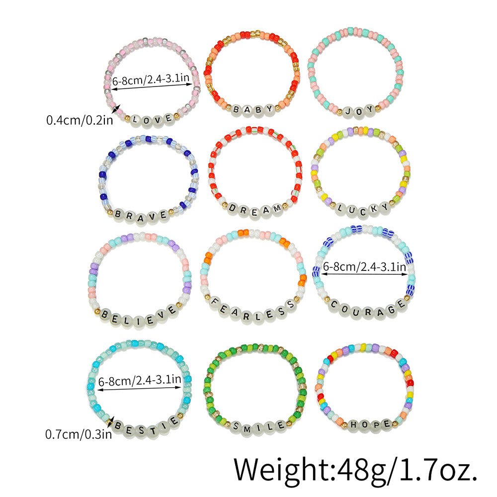 Glow - in - the - dark Alphabet Beaded Bracelet - Yorkn Inc✅