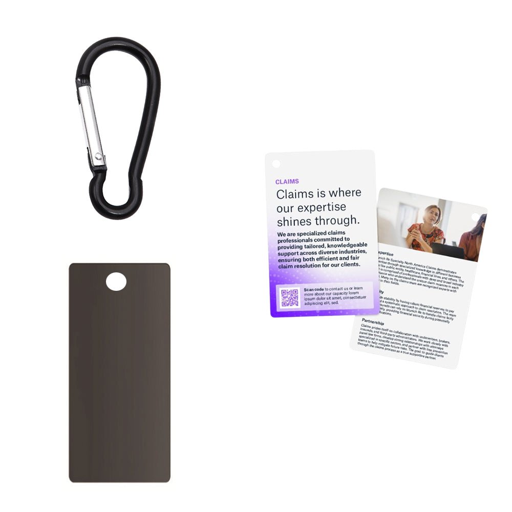 Metal Charm And Carabiner With Cards - Yorkn Inc✅