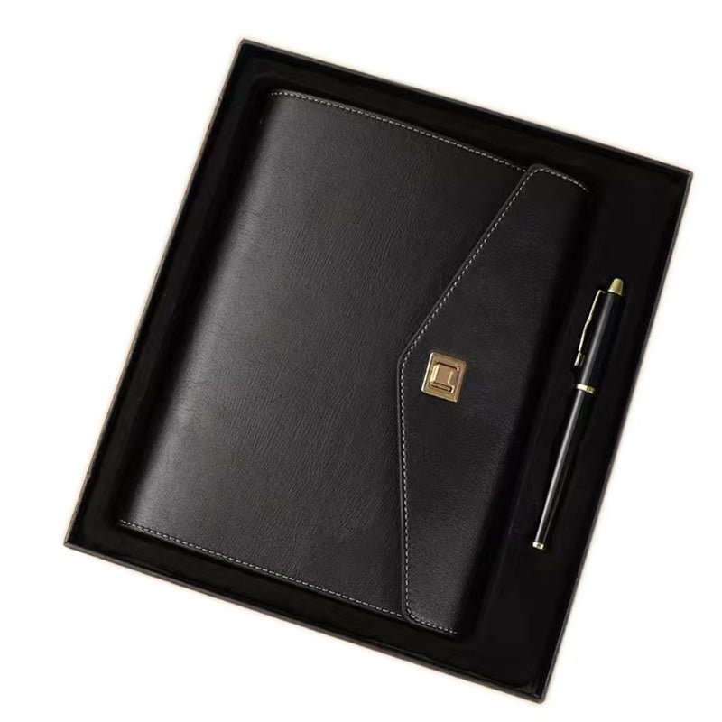 Office Gift Set - A5 Soft - cover Loose - leaf Notebook & Metal Signature Pen - Yorkn Inc✅