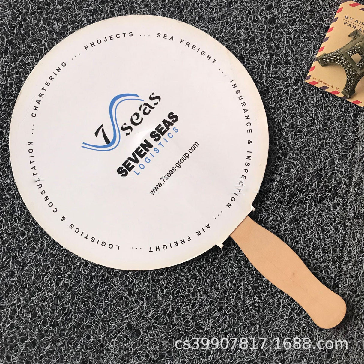 Paper Advertising Fan With Wooden Handle - Yorkn Inc✅