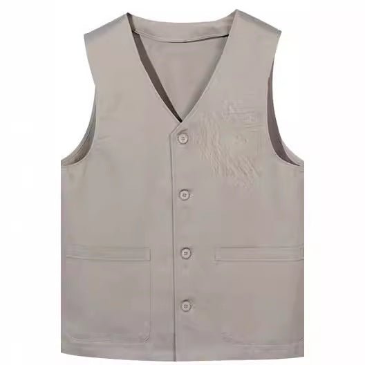 Twill Flat Button Work Vest - Yorkn Inc✅