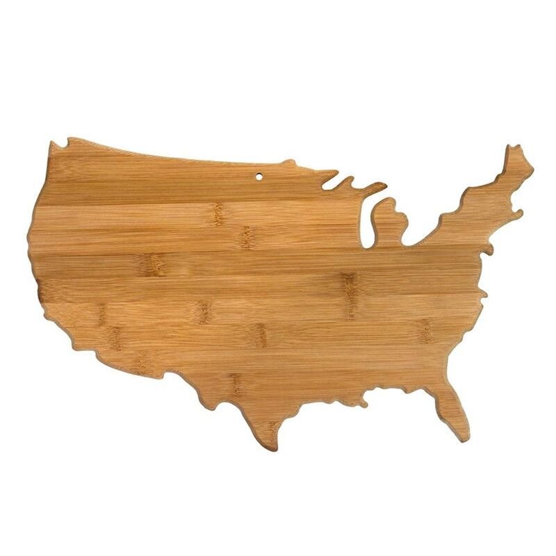 Usa Shape Bamboo Cutting Board - Yorkn Inc✅