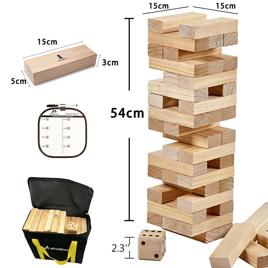 Wood Blocks Set Giant Jenga Wth Carrying Bag - By Boat - Yorkn Incβ