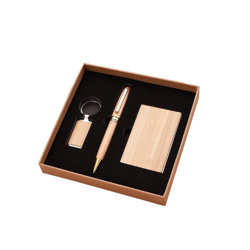 Wood Keychain, Business Card Holder & Pen Gift Set - Yorkn Incβ