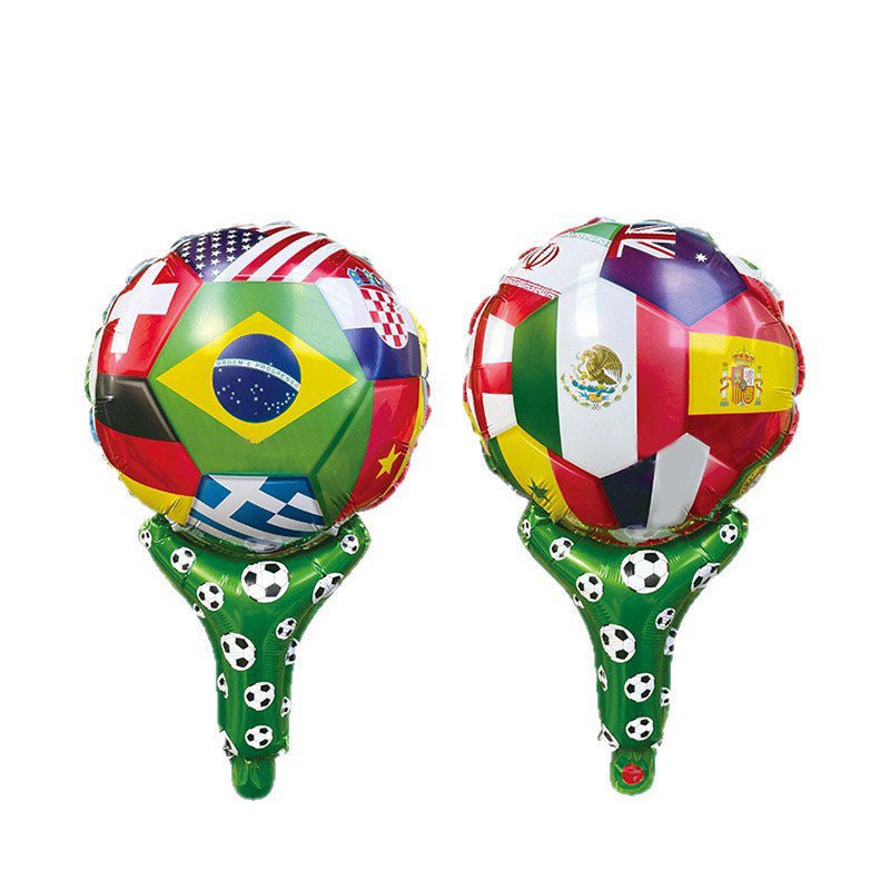 World Flags Soccer Ball Handheld Foil Balloon - Yorkn Inc✅