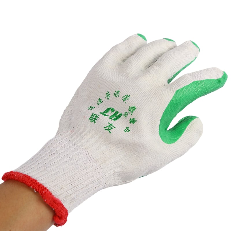 Guantes de algodón antideslizantes de goma rugosa 
