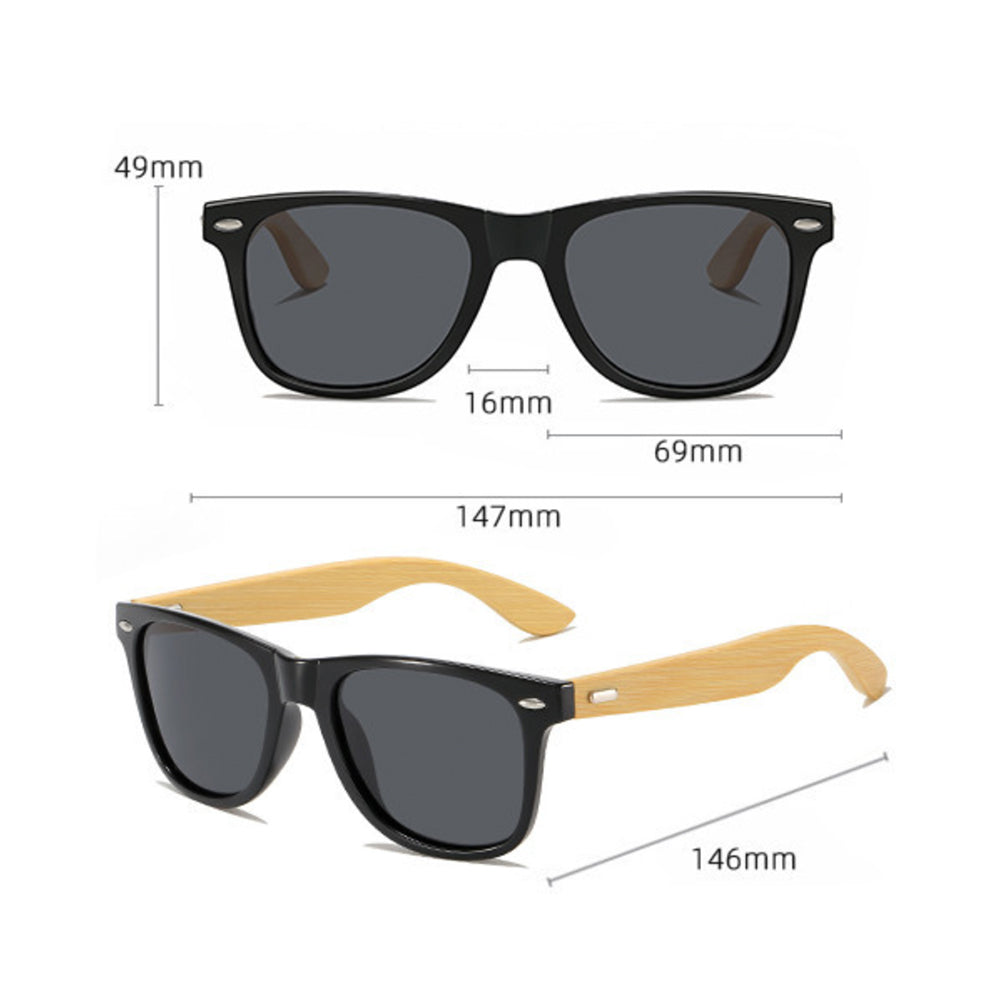 Plastic Sunglasses With Bamboo Arms