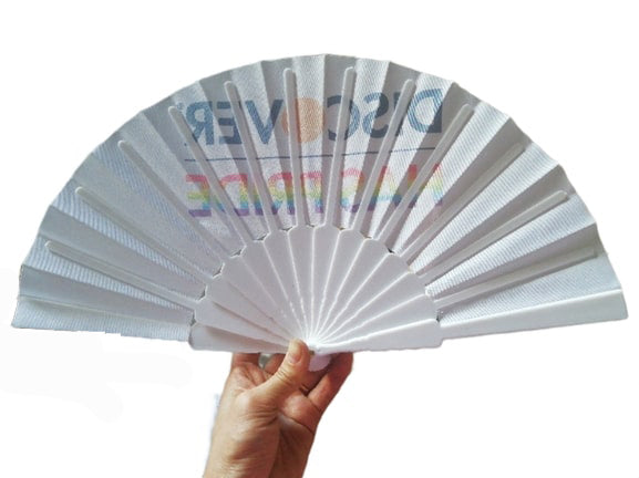 Éventail pliable en plastique et polyester 