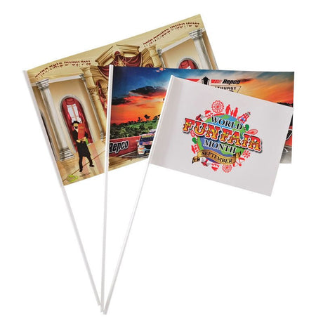 1 Side Imprint 3x6inch Paper Flag - Yorkn Inc✅