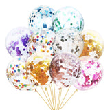 12 Inch Clear Balloons With Confetti Insi - Yorkn Inc✅