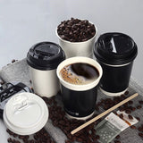12oz Black Paper Cups With A Lid - Yorkn Inc✅