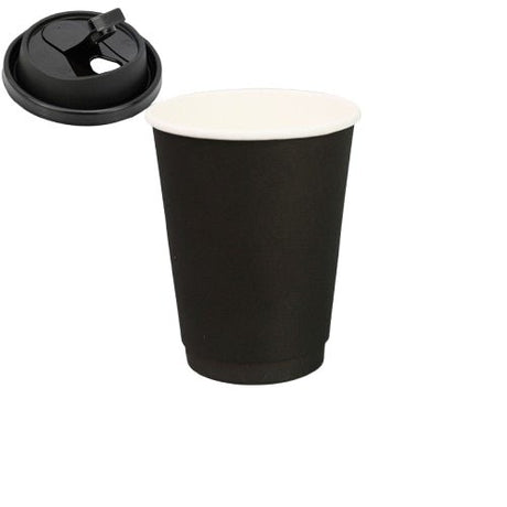 12oz Double Layered Black Paper Cup - Yorkn Inc✅