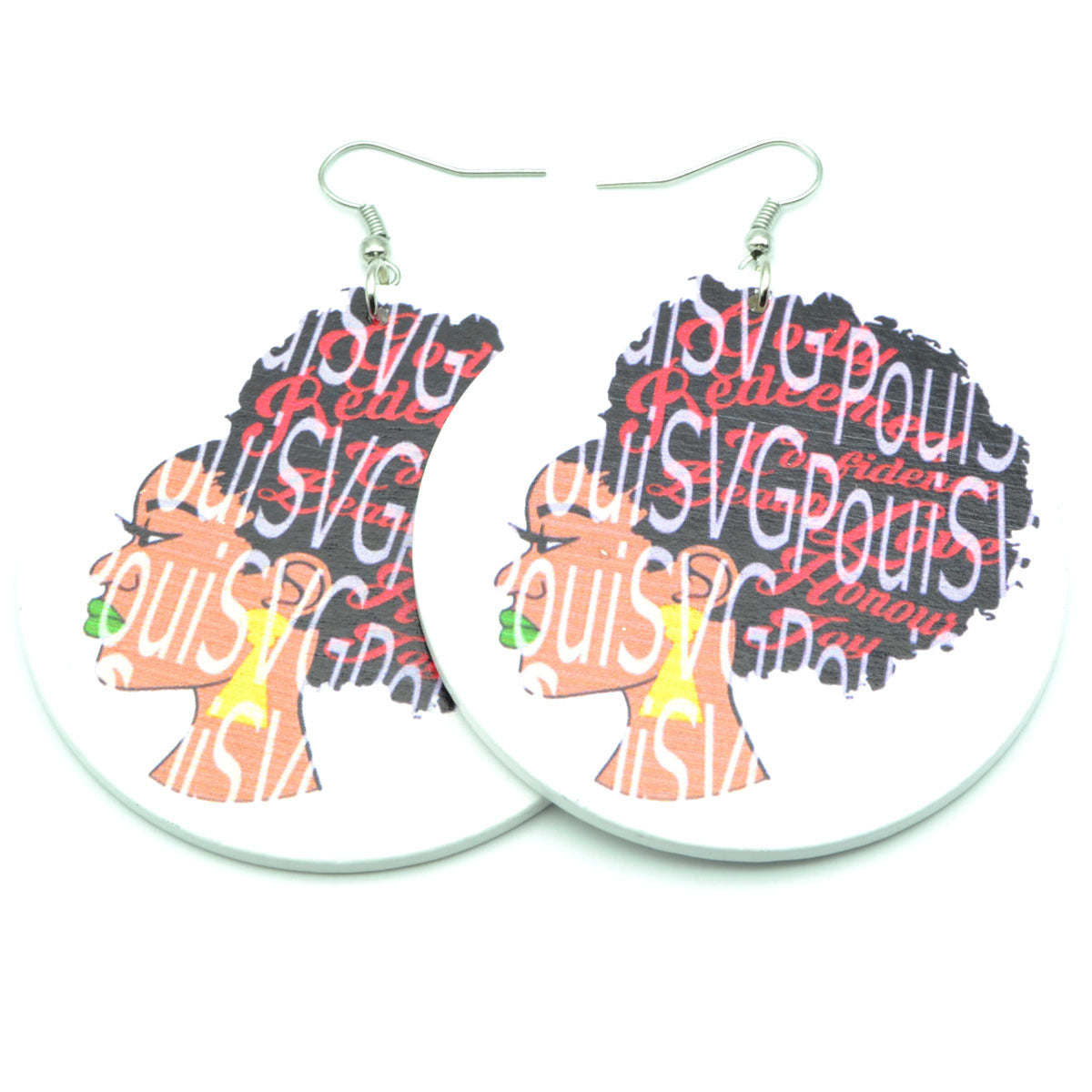 Wooden Round Shape Earrings African Charm