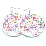 Wooden Round Shape Earrings African Charm