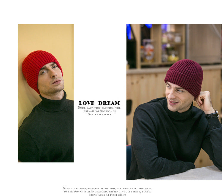 Bonnet épais tricoté pour homme et femme 
