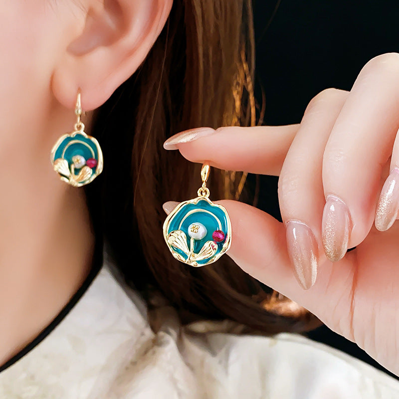 Boucles d'oreilles vintage en perles avec boîte amovible 