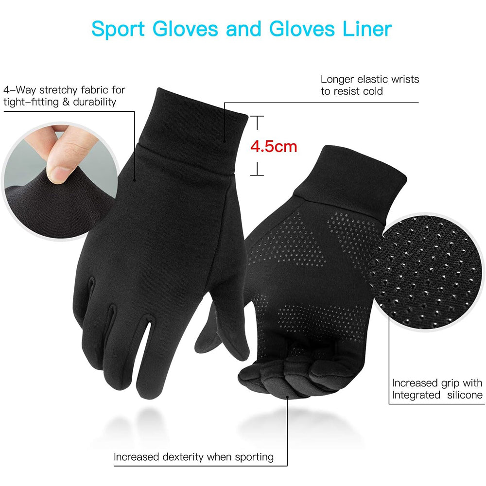Guantes cálidos antideslizantes con pantalla táctil para deportes 