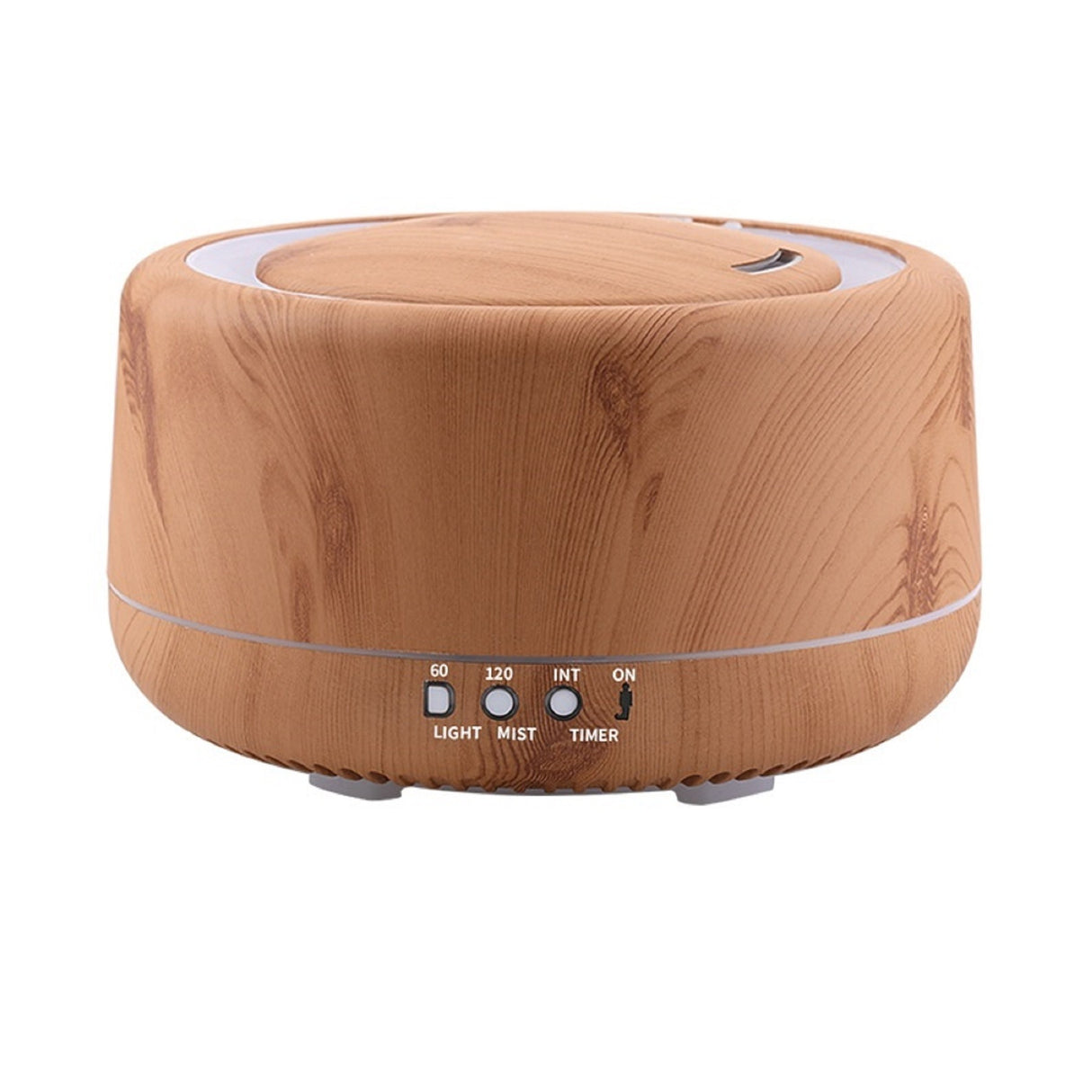 Humidificador difusor de aroma con textura de madera de 650 ml 