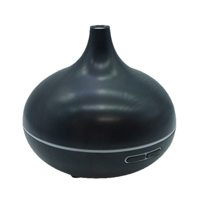 Humidificador de agua y aceite en forma de jarrón de 400 ml, color madera 