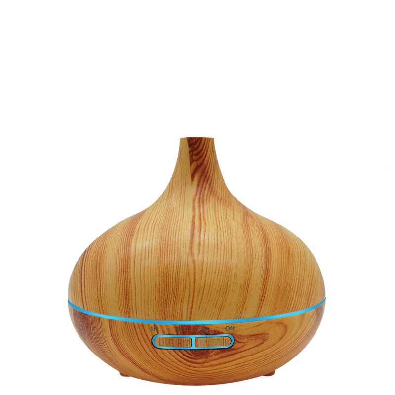 Humidificador de agua y aceite en forma de jarrón de 400 ml, color madera 