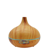 Humidificador de agua y aceite en forma de jarrón de 400 ml, color madera 