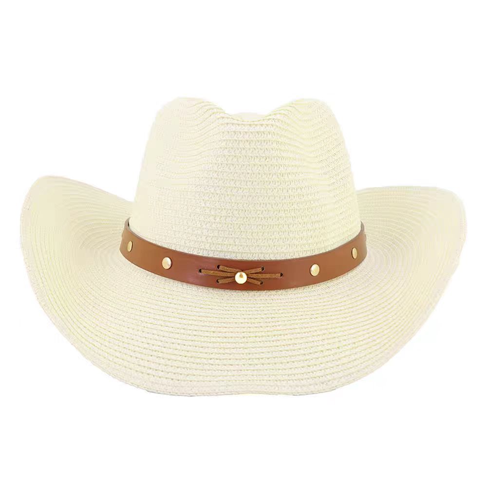Chapeau de paille de cow-boy décoré 