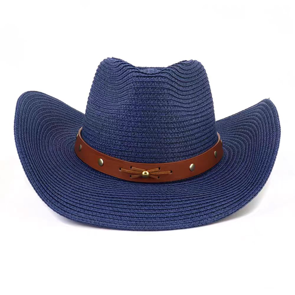 Chapeau de paille de cow-boy décoré 