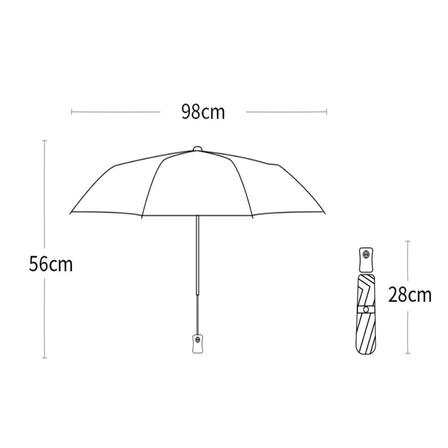 Parapluie compact pliable automatique pleine taille imprimé en dessous 