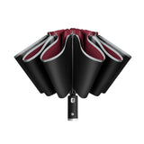 Parapluie à inversion automatique avec poignée de lampe torche LED et bord réfléchissant 