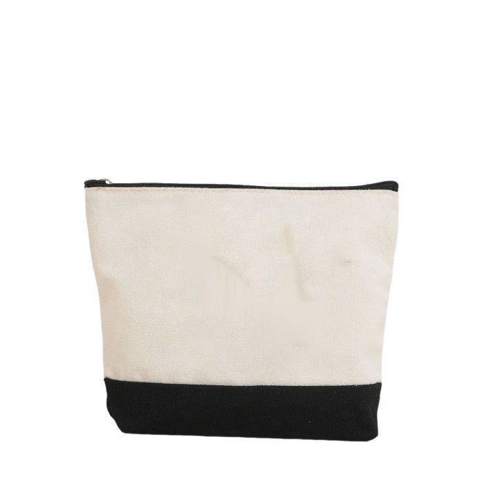 Digital Print Canvas Cosmetic Tote Zipper Bag
