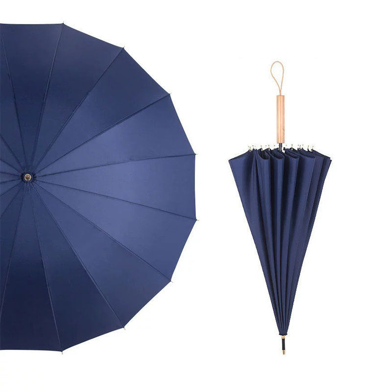 Parapluie de golf à manche droit en bois 