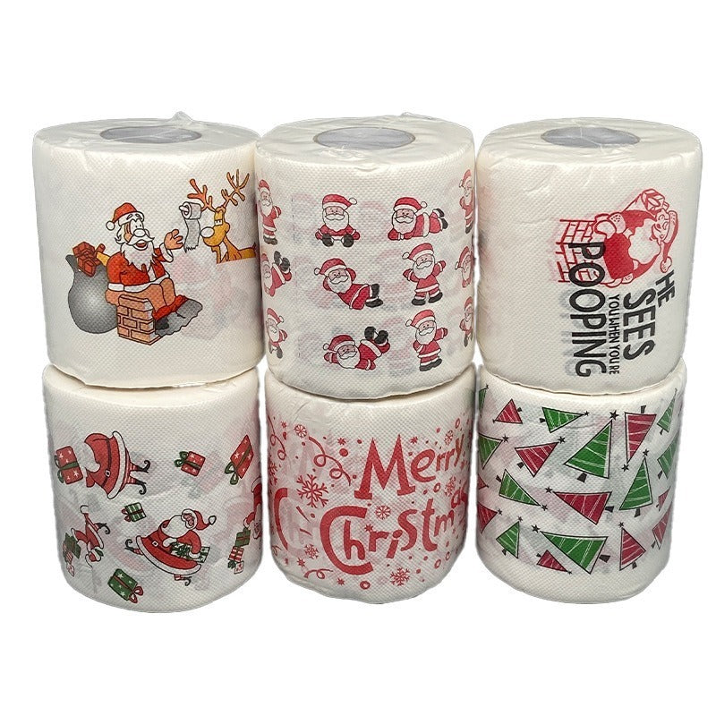 Stock Christmas 2ply Paper Roll Napkin - By Boat