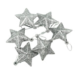 Juego de 6 adornos navideños de estrellas brillantes 
