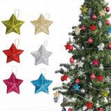 Décoration suspendue en forme d'étoile de Noël scintillante 