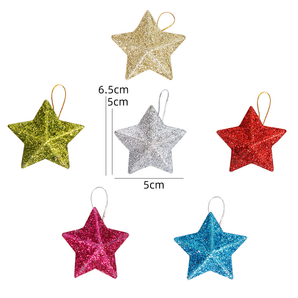 Décoration suspendue en forme d'étoile de Noël scintillante 