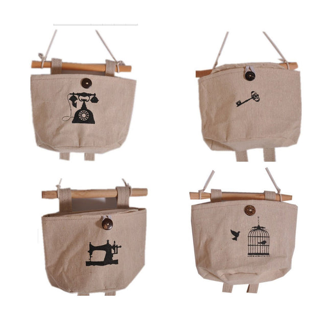 Linen Hanging Baskets