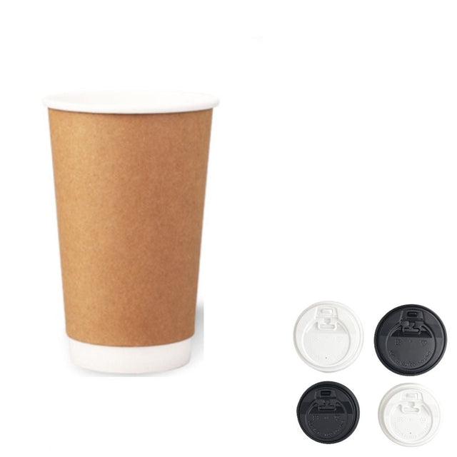 16oz Double Layer Coffee Cup With Lid - Yorkn Inc✅