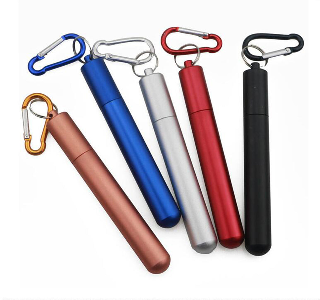 Pailles pliables réutilisables avec étui en métal 