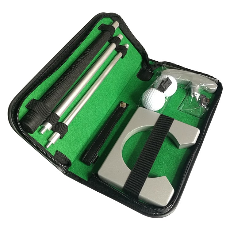 Articles de golf (lot de 2 balles de golf, tees, bâton pivotant) 