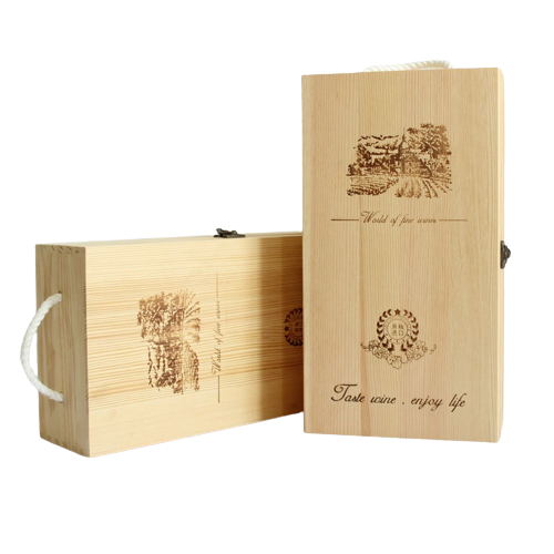 2 Bottles Fit Wooden Wine Box - Yorkn Inc✅