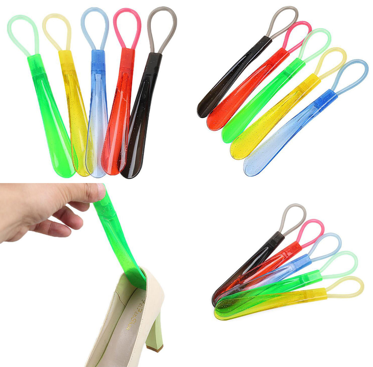 Short Plastic Handled Shoehorn With Hanging Ring