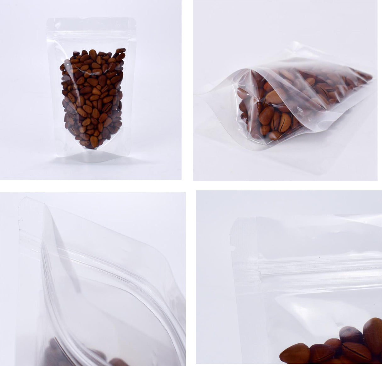Sac de rangement en plastique à fermeture éclair de 15 oz 