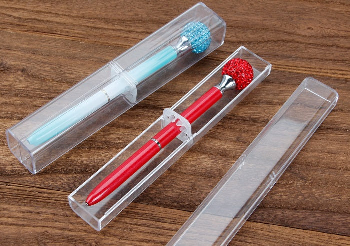 Étui à stylos en plastique transparent 