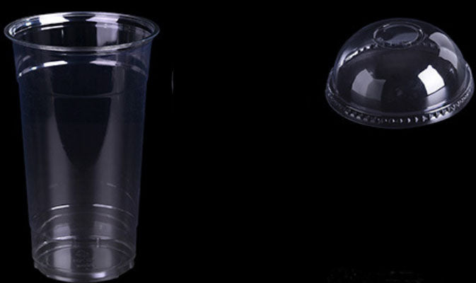 Vaso de plástico de 24 oz con tapa abovedada 