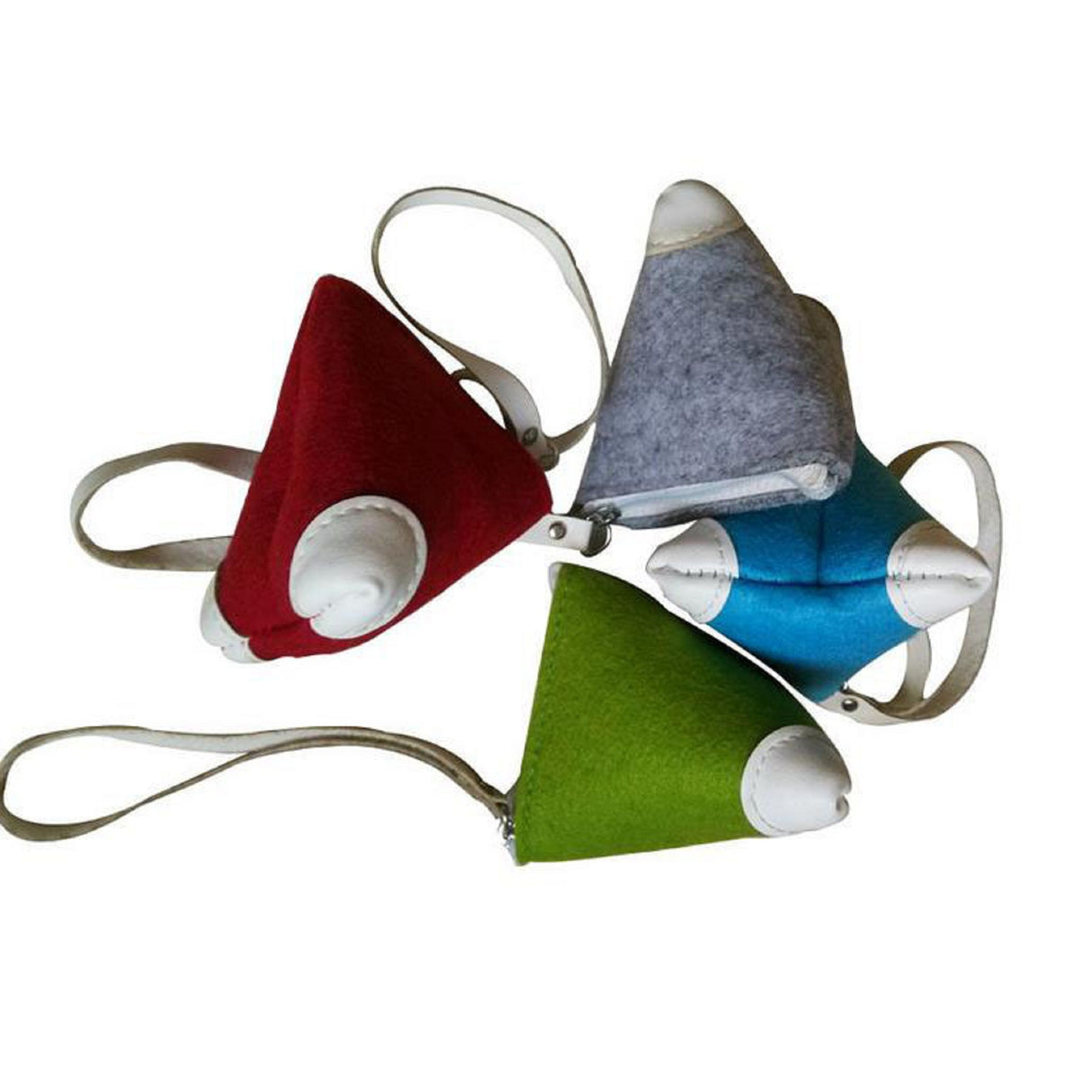 Felt Triangle Headphone Coin Pouch Bag Women Purse