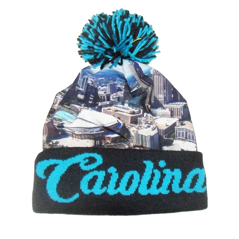 Bonnet en acrylique tricoté par sublimation en couleur avec pompon 
