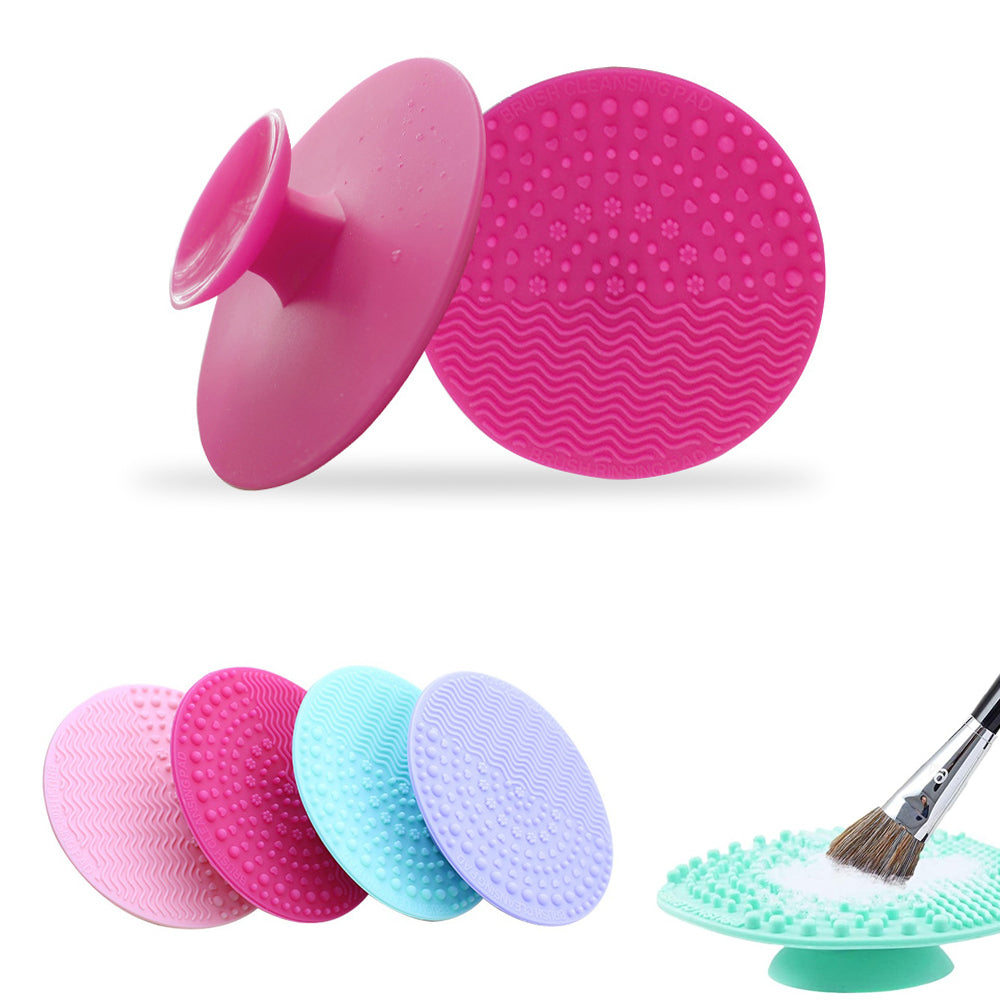 Alfombrilla de silicona para limpieza de brochas de maquillaje con ventosa 