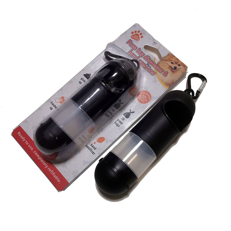 Distributeur de sacs propres avec capsules de désinfectant pour les mains 