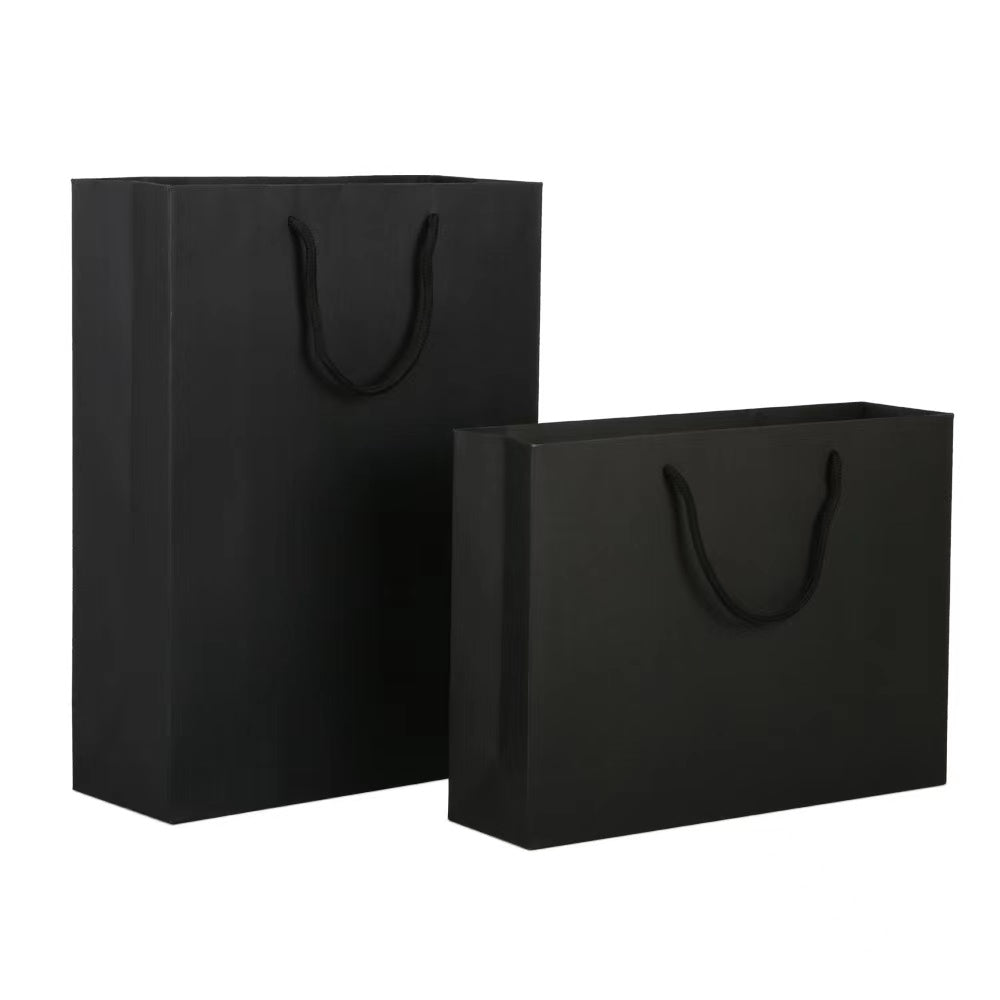 Sac en papier personnalisé avec poignée en corde - Noir 
